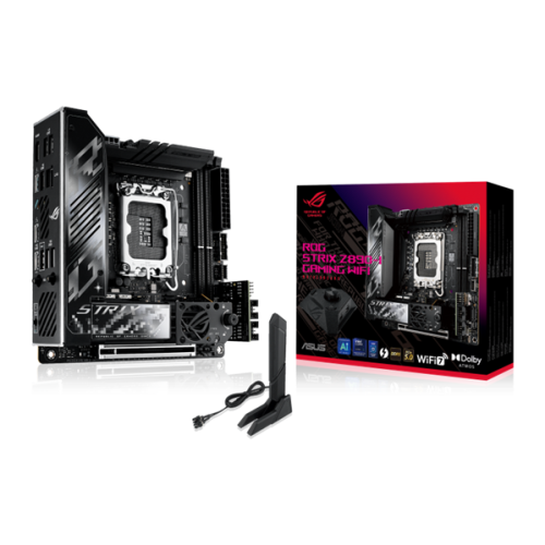 ASUS ROG STRIX Z890-I GAMING WIFI, LGA1851, Z890, 2*DDR5, 2*SATA, 2*M.2, 4*USB 3.2, 2*USB 2.0, Type-C, 1*PCIx16, HDMI, mITX; 90MB1IC0-M0EAY1