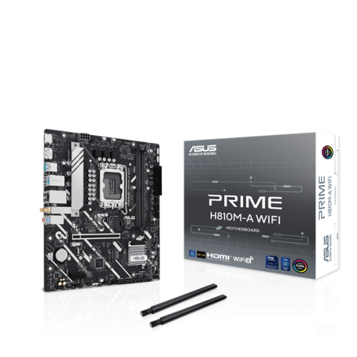 ASUS PRIME H810M-A WIFI, LGA1851, B810, 2*DDR5, 4*SATA, 2*M.2, 2*USB 3.2, 4*USB 2.0, 1*PCIx16, 1*PCIx1, HDMI+DP, mATX; 90MB1KJ0-M0EAY0
