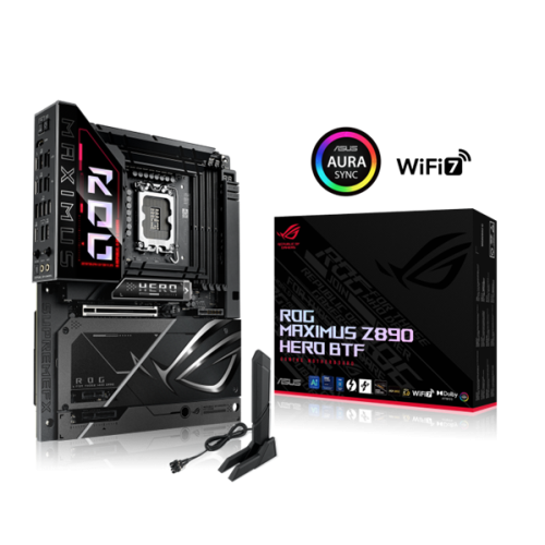 ASUS ROG MAXIMUS Z890 HERO BTF, LGA1851, Z890, 4*DDR5, 4*SATA, 6*M.2, 8*USB 3.2, Type-C, 2*PCIx16, 1*PCIx1,  2*Thunderbolt™ 4, HDM, ATX; 90MB1KG0-M0EAY0