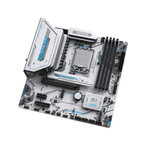 MAXSUN MS-eSport Z890M WIFI ICE, LGA1851, Z890, 4*DDR5, 4*SATA3, 3*M.2, USB 3.2, USB 2.0, Type-C, 1*PCIEx16, 1*PCIex4, 1*PCIex1, HDMI+DP, ATX