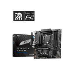 MSI PRO B760M-A WIFI DDR4,B760,LGA1700,4DDR4,2PCI-Ex16,1PCI-Ex1,2M.2,4SATA3,2USB3.2 Gen2,7USB