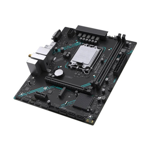 MAXSUN MS-H610M 666 WIFI6 ARGB, LGA1700, H610, 2*DDR4, 3*SATA3, M.2, USB 3.2, USB 2.0, 1*PCIEx16, 1*PCIEx1, VGA+HDMI, mATX
