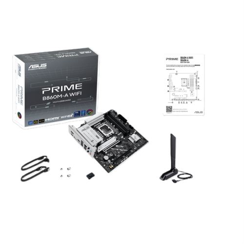 ASUS PRIME B860M-A WIFI, LGA1851, B860, 4*DDR5, 4*SATA, 2*M.2, 2*USB 3.2, 4*USB 2.0, Type-C, 2*PCIx16, 1*PCIx1, 2*DP+HDMI, mATX; 90MB1JY0-M0EAY0