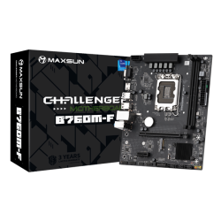 MAXSUN MS-Challenger B760M-F, LGA1700, B760, 2*DDR4, 3*SATA3, M.2, 2*USB 3.2, 4*USB 2.0, 1*PCIEx16, 1*PCIEx1, VGA+HDMI,  mATX