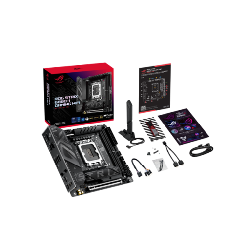 ASUS ROG STRIX B860-I GAMING WIFI, LGA1851, B860, 2*DDR5, 4*SATA, 2*M.2, 6*USB 3.2, Type-C, 1*PCIx16, DP+HDMI, mITX; 90MB1JB0-M0EAY0