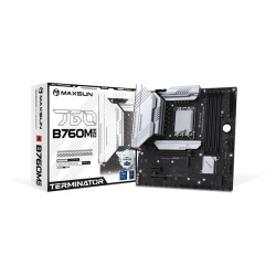 MAXSUN MS-Terminator B760M D5 WiFi, LGA1700, B760, 4*DDR5, 4*SATA3, 3*M.2, 2*USB 3.2, 6*USB 2.0, 1*PCIEx16, 1*PCIEx1, HDMI+DP, mATX
