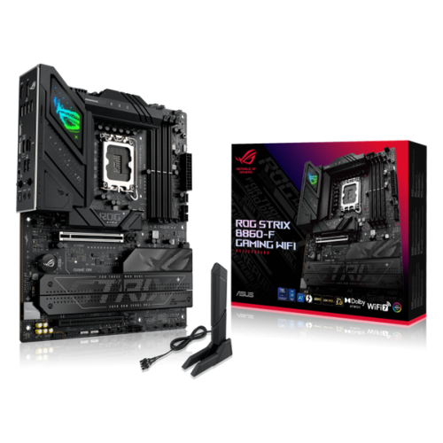 ASUS ROG STRIX B860-F GAMING WIFI, LGA1851, B860, 4*DDR5, 4*SATA, 4*M.2, 7*USB 3.2, Type-C, 2*PCIx16, DP+HDMI, ATX; 90MB1JG0-M0EAY0