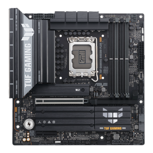 ASUS TUF GAMING B860M-PLUS, LGA1851, B860, 4*DDR5, 4*SATA, 3*M.2, 6*USB 3.2, 1*USB 2.0, Type-C, 1*PCIx16, 1*PCIx4, DP+HDMI, mATX; 90MB1JW0-M0EAY0