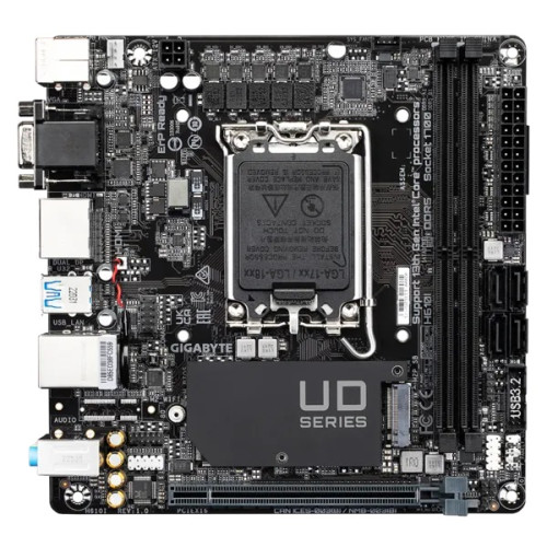 GIGABYTE H610I, LGA1700, H610, 2*DDR5, 4*SATA, 1*M.2, 2*USB 3.2, 4*USB 2.0, 1*PCIx16, 2*DP+D-Sub+HDMI, mITX