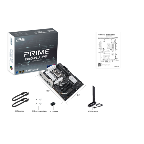 ASUS PRIME B860-PLUS WIFI, LGA1851, B860, 4*DDR5, 4*SATA, 2*M.2, 3*USB 3.2, 4*USB 2.0, Type-C, 5*PCIx16, DP+HDMI, ATX; 90MB1K50-M0EAY0