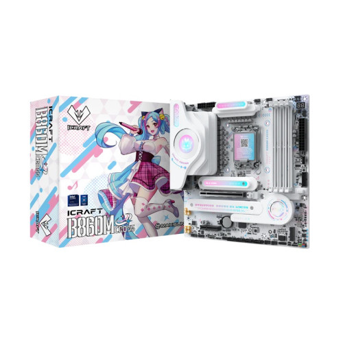 MAXSUN MS-iCraft 860M CROSS, LGA1851, B860, 4*DDR5, 4*SATA3, 2*M.2, USB 3.2, USB 2.0, Type-C, 1*PCIEx16, 1*PCIex4, HDMI+DP, mATX