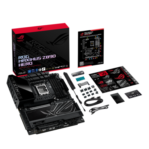 ASUS ROG MAXIMUS Z890 HERO, LGA1851, Z890, 4*DDR5, 4*SATA, 6*M.2, 8*USB 3.2, Type-C, 2*PCIx16, 1*PCIx1,  2*Thunderbolt™ 4, HDM, ATX; 90MB1ID0-M0EAY0
