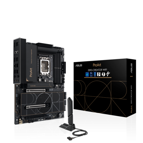 ASUS PROART Z890-CREATOR WIFI, LGA1851, Z890, 4*DDR5, 4*SATA, 5*M.2, 6*USB 3.2, 1*USB 2.0, Type-C, 3*PCIx16, DP+HDMI, ATX; 90MB1JD0-M0EAY0