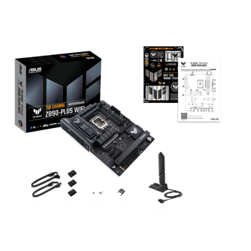 ASUS TUF GAMING Z890-PLUS WIFI, LGA1851, Z890, 4*DDR5, 4*SATA, 4*M.2, 6*USB 3.2, Type-C, 2*PCIx16, 1*PCIx4, 2*PCIx1,  Thunderbolt™ 4, HDMI+DP, ATX; 90MB1IQ0-M0EAY0