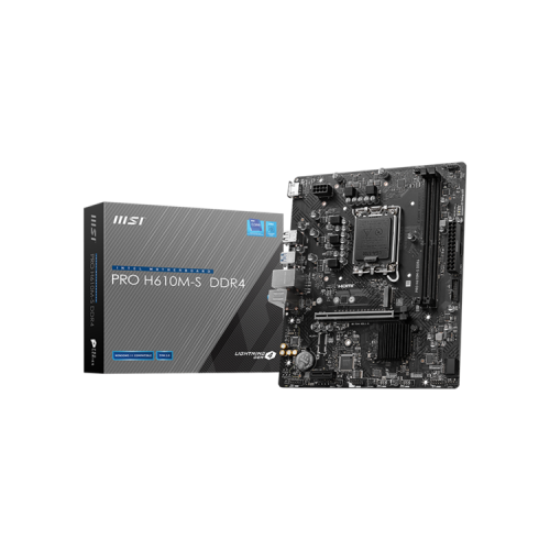 MSI PRO H610M-S DDR4 H610,LGA1700,2DDR4,1PCI-Ex16,1PCI-Ex1,2M.2,2SATA3.0,4USB3.2Gen1,8U
