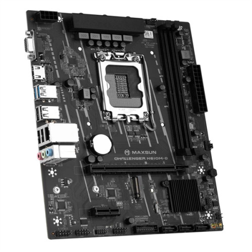 MAXSUN MS-Challenger H610M-D, LGA1700, H610, 2*DDR4, 3*SATA3, M.2, 2*USB 3.2, 4*USB 2.0, 1*PCIEx16, 1*PCIEx1, VGA+HDMI,  mATX