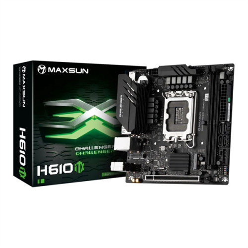 MAXSUN MS-Challenger H610ITX 2Lan V3, LGA1700, H610, 2*DDR4 2*SATA3, M.2, 2*USB 3.2, 3*USB 2.0, 1*PCIEx16, 2*HDMI+DP, mITX