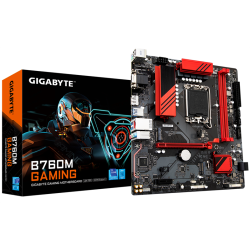 GIGABYTE B760M GAMING, LGA1700, B760, 2*DDR5, 4*SATA, 2*M.2, 3*USB 3.2, 2*USB 2.0, 1*PCIx16, `*PCIx1, D-Sub+HDMI+DP, mATX