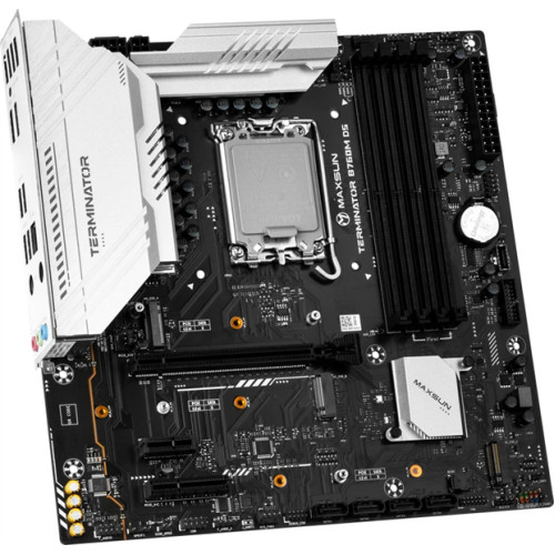MAXSUN MS-Terminator B760M D5 WiFi, LGA1700, B760, 4*DDR5, 4*SATA3, 3*M.2, 2*USB 3.2, 6*USB 2.0, 1*PCIEx16, 1*PCIEx1, HDMI+DP, mATX