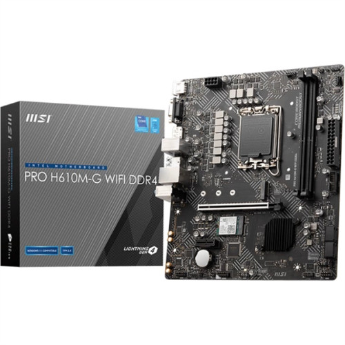 MSI  PRO H610M-G WIFI DDR4,H610,LGA1700,2DDR4,1PCI-Ex16,1PCI-Ex1,1M.2,4SATA3,4USB3.2