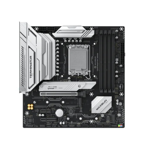 MAXSUN MS-Terminator B860M, LGA1851, B860, 4*DDR5, 4*SATA3, 3*M.2, USB 3.2, USB 2.0, Type-C, 1*PCIEx16, 1*PCIex4, 1*PCIex1, HDMI+DP, mATX