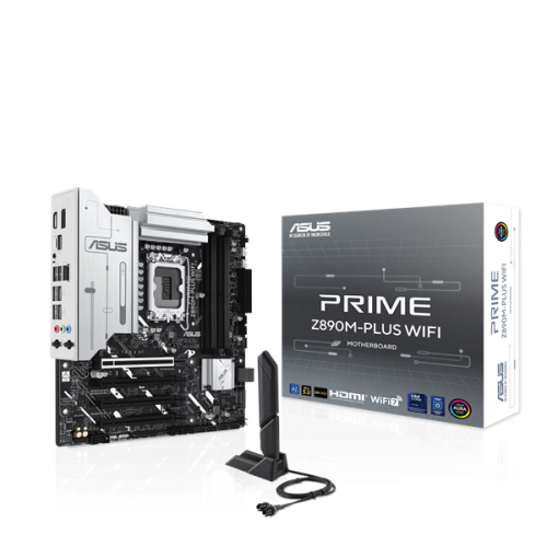 ASUS PRIME Z890M-PLUS WIFI, LGA1851, Z890, 4*DDR5, 6*SATA, 3*M.2, 5*USB 3.2, 4*USB 2.0, Type-C, 3*PCIx16, HDMI+DP, mATX; 90MB1J80-M0EAY0