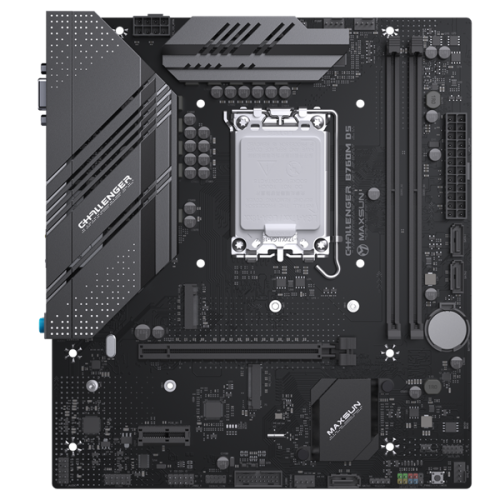 MAXSUN MS-Challenger B760M D5, LGA1700, B760, 2*DDR5, 3*SATA3, 3*M.2, 2*USB 3.2, 6*USB 2.0, 1*PCIEx16, 1*PCIEx1, VGA+HDMI, mATX