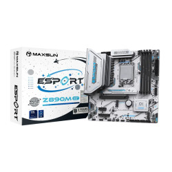 MAXSUN MS-eSport Z890M WIFI ICE, LGA1851, Z890, 4*DDR5, 4*SATA3, 3*M.2, USB 3.2, USB 2.0, Type-C, 1*PCIEx16, 1*PCIex4, 1*PCIex1, HDMI+DP, ATX