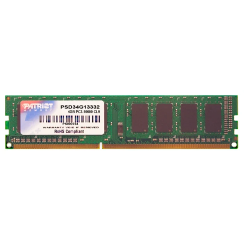 Patriot DDR3 DIMM 4GB 1333MHz CL9 1*4GB 9-9-9-24 1.5V (analog PSD34G133381)