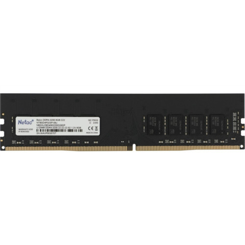 Netac Basic DIMM 8GB DDR4-3200 (PC4-25600) C22 22-22-22-52 1.2V Memory module