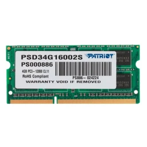 Patriot DDR3 4GB 1600MHz SO-DIMM SINGLE 1*4GB CL11 11-11-11 1.5V