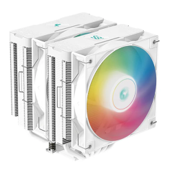 DEEPCOOL AG620 DIGITAL WH ARGB LGA1700/1200/115X/AM5/AM4 (8шт/кор, TDP 260W, PWM, DUAL Fan 120mm, 6 тепл. трубок, белый) RET