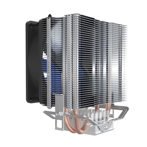 PCCooler S93 V2 (100W, 3-pin, 125mm, Al/Cu, 2x6mm, 1x92mm, 48CFM, 22dBA, 2200RPM, S: 1700/1200/115X, AM5/AM4, silver, black)