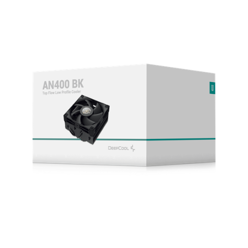 DEEPCOOL AN400 BLACK LGA1700/1200/115X/AM5/AM4 низкопрофильный 52,5 mm (27шт/кор, TDP 150W, PWM,  Fan 120mm, 4 тепл. Трубок, Copper Base, White LED, черный) RET