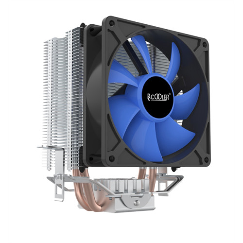 PCCooler S93 V2 (100W, 3-pin, 125mm, Al/Cu, 2x6mm, 1x92mm, 48CFM, 22dBA, 2200RPM, S: 1700/1200/115X, AM5/AM4, silver, black)