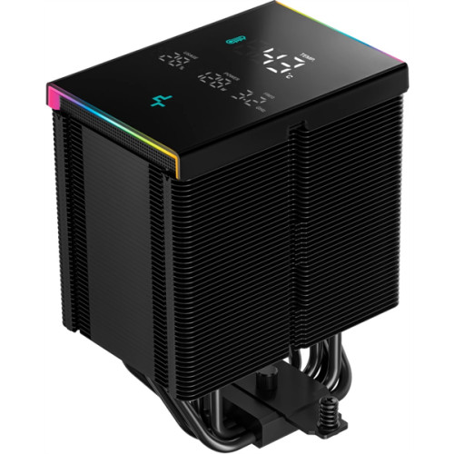 DEEPCOOL AK500 DIGITAL PRO LGA20XX/1700/1200/115X/AM5/AM4 (9шт/кор, TDP 240W, PWM, Fan 120mm, 5 тепл. трубок, ARGB, черный) RET