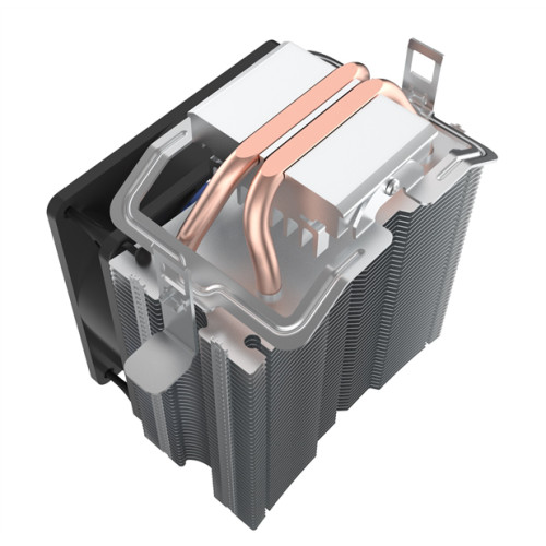 PCCooler S93 V2 (100W, 3-pin, 125mm, Al/Cu, 2x6mm, 1x92mm, 48CFM, 22dBA, 2200RPM, S: 1700/1200/115X, AM5/AM4, silver, black)