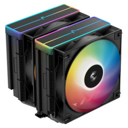 DEEPCOOL AG620 BK ARGB V2 LGA20XX/1700/1200/115X/AM5/AM4 (9шт/кор, TDP 260W, PWM, ARGB DUAL Fan 120mm, 6 тепл. трубок, черный) RET