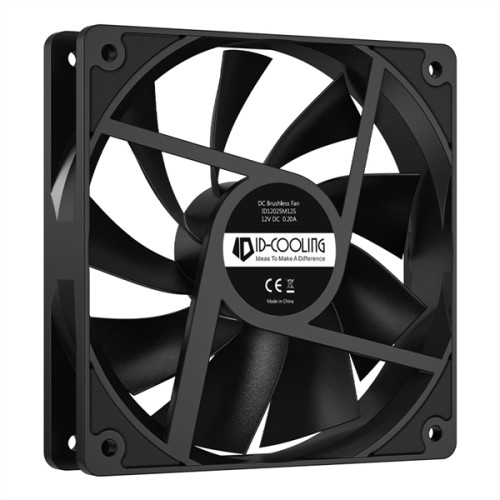 ID-COOLING XF-120-K 120x120x25мм (60шт./кор, PWM, Low Noise, резиновые углы, 700-1800об/мин, черный)  BOX