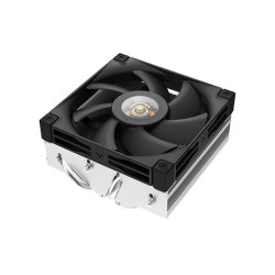 DEEPCOOL AN400 LGA1700/1200/115X/AM5/AM4 низкопрофильный 52,5 mm (27шт/кор, TDP 150W, PWM,  Fan 120mm, 4 тепл. Трубок, Copper Base, White LED, черный) RET