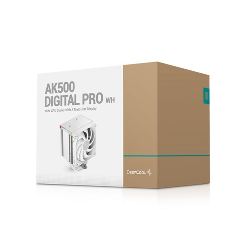 DEEPCOOL AK500 DIGITAL PRO WH LGA20XX/1700/1200/115X/AM5/AM4 (9шт/кор, TDP 240W, PWM, Fan 120mm, 5 тепл. трубок, ARGB, белый) RET