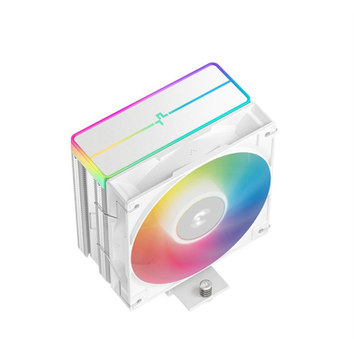 DEEPCOOL AG400 WH ARGB V2 LGA1851/1700/1200/115X/AM5/AM4 (18шт/кор, TDP 220W, PWM, ARGB Fan 120mm, 4 тепл. трубки, белый) RET