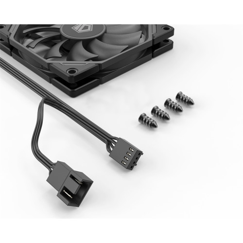 ID-COOLING TF-9215-K 92x92x15мм (80шт./кор, PWM, 4pin, черный, резиновые углы, 800-2800об/мин)  BOX