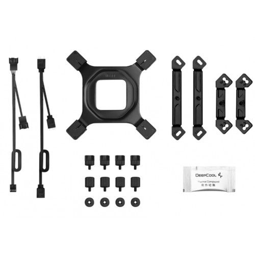 DEEPCOOL AG620 BK ARGB V2 LGA20XX/1700/1200/115X/AM5/AM4 (9шт/кор, TDP 260W, PWM, ARGB DUAL Fan 120mm, 6 тепл. трубок, черный) RET