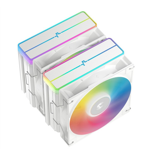 DEEPCOOL AG620 WH ARGB V2 LGA20XX/1700/1200/115X/AM5/AM4 (9шт/кор, TDP 260W, PWM, ARGB DUAL Fan 120mm, 6 тепл. трубок, белый) RET