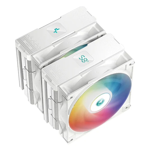 DEEPCOOL AG620 DIGITAL WH ARGB LGA1700/1200/115X/AM5/AM4 (8шт/кор, TDP 260W, PWM, DUAL Fan 120mm, 6 тепл. трубок, белый) RET