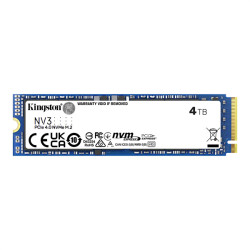 Kingston SSD 4TB NV3 M.2 2280 NVMe Gen4x4 R6000/W5000MB/s MTBF 2M 1280TBW Retail 1 year