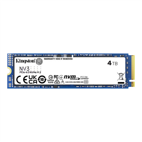 Kingston SSD 4TB NV3 M.2 2280 NVMe Gen4x4 R6000/W5000MB/s MTBF 2M 1280TBW Retail 1 year