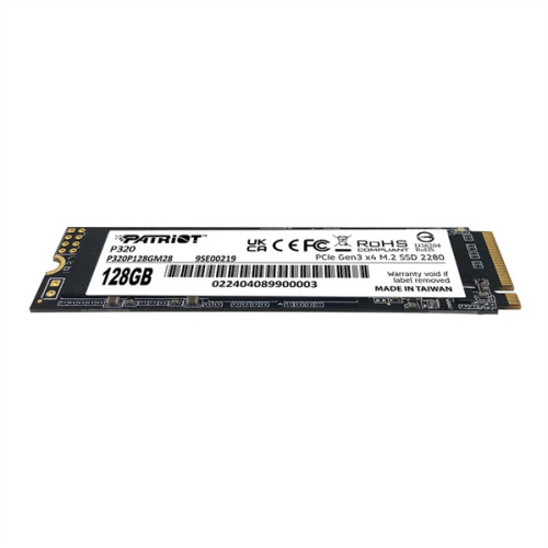 Patriot SSD P320 128GB M.2 2280 NVMe PCIe 3.0 x4 R1600/W1000 TBW 60TB 3D NAND
