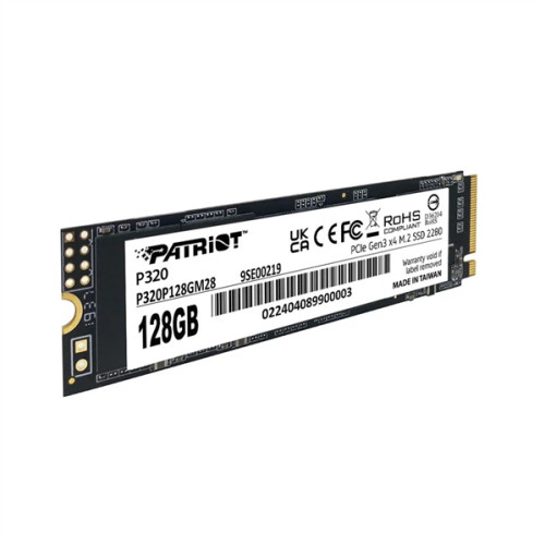 Patriot SSD P320 128GB M.2 2280 NVMe PCIe 3.0 x4 R1600/W1000 TBW 60TB 3D NAND